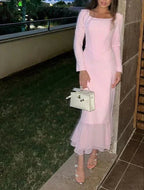 Vestido de fiesta de moda rosa para baile de graduación vestido de noche Y4520