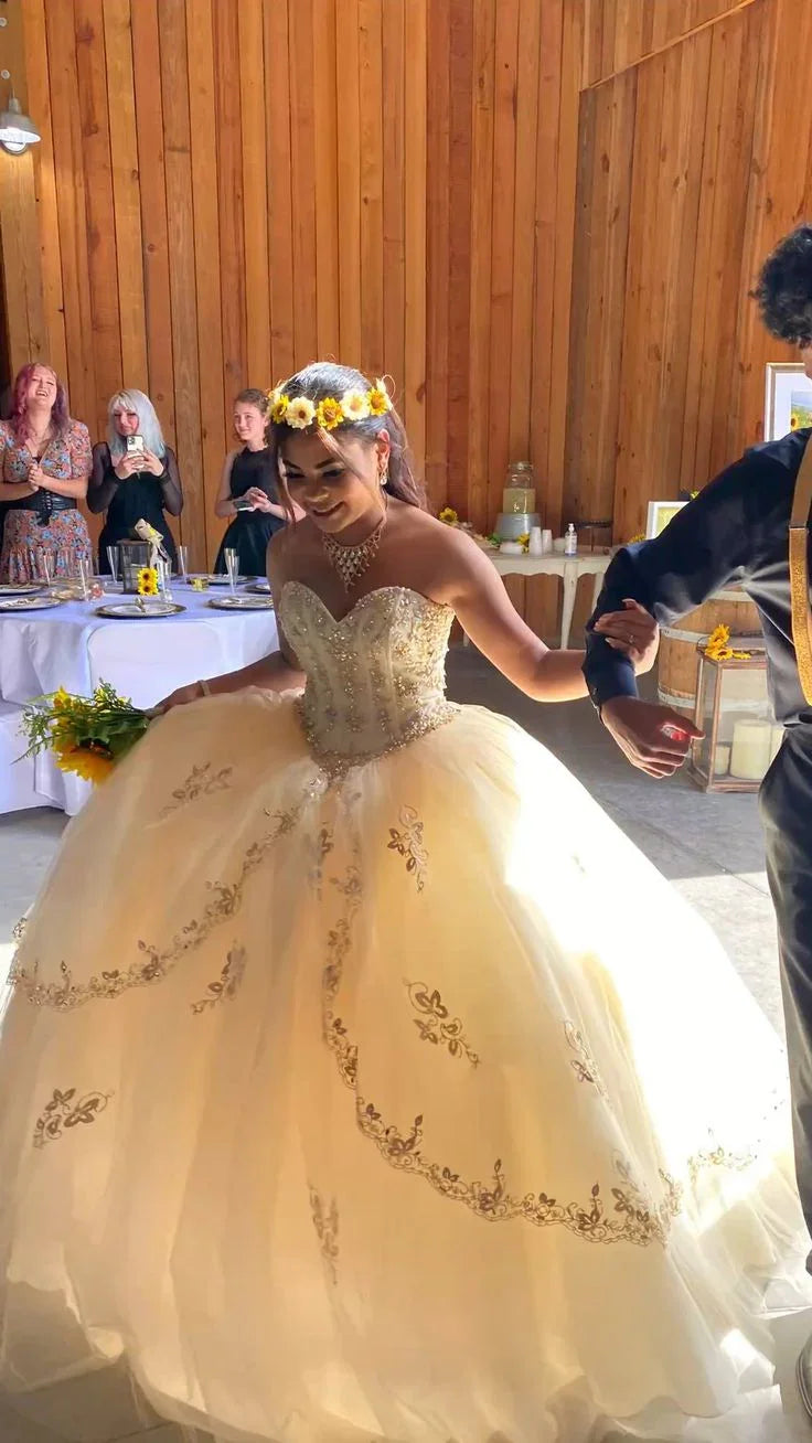 Deslumbrante Vestido de Baile em Tule com Decote Coração, Vestido Doce 16 Y5397