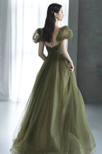 Grünes Tüll langes Ballkleid grünes Abendkleid Y623