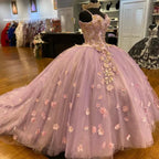 Hübsches Ballkleid mit Spaghettiträgern, 3D-Blumenverzierung, Schleppe und Spitzenfutter Y1247