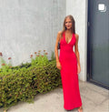 Vestido de fiesta rojo elegante tipo funda Vestido de noche rojo Y5208