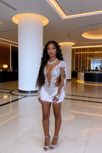 21st Birthday Outfit Dress Sexy Tight Beaded Dress Mini Homecoming Dress Y780 by simplepromdress