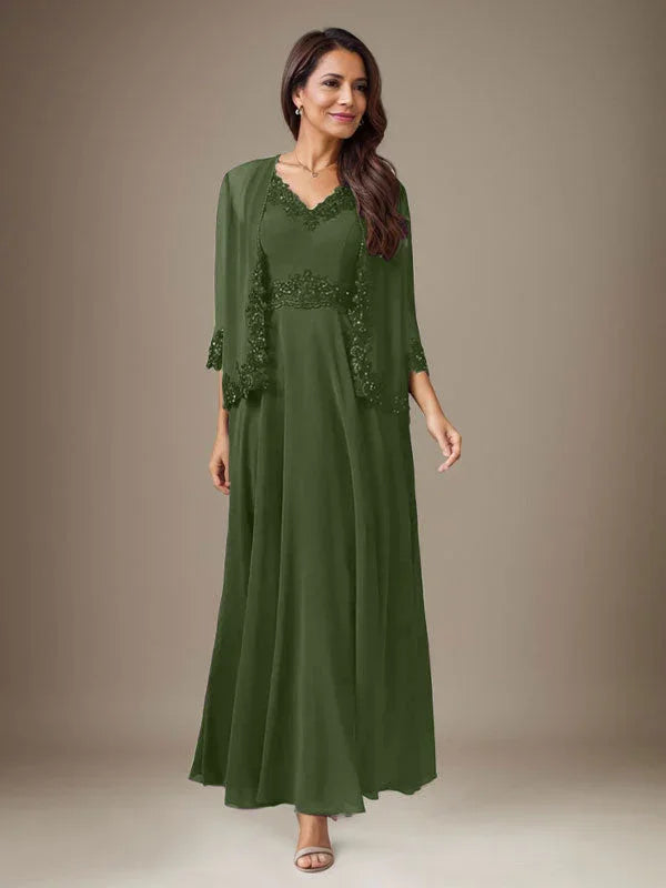 Abito a linea A in chiffon con paillettes color prugna