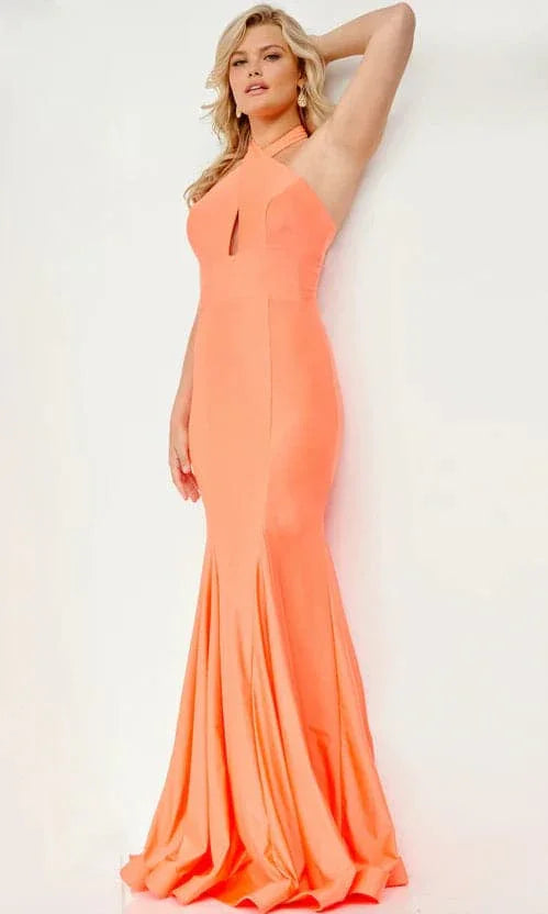 Vestido de Gala Laranja com Gola Alta SYP74