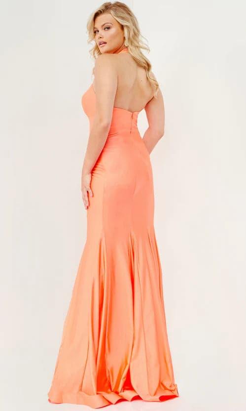 Vestido de Gala Laranja com Gola Alta SYP74