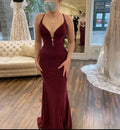 Vestido de Noite Sereia Borgonha Vestido Formal Borgonha Y6429