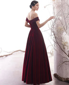 Robe longue de bal simple bordeaux Robe de soirée bordeaux Y1428