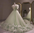 Robe de bal en tulle vert sauge, robe de seize ans, robe de quinceañera vert sauge Y2335