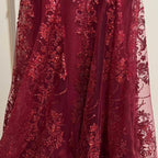 Charming Red Mermaid Lace Appliques Prom Dress,Evening Dress Winter Dance Dress Y4345