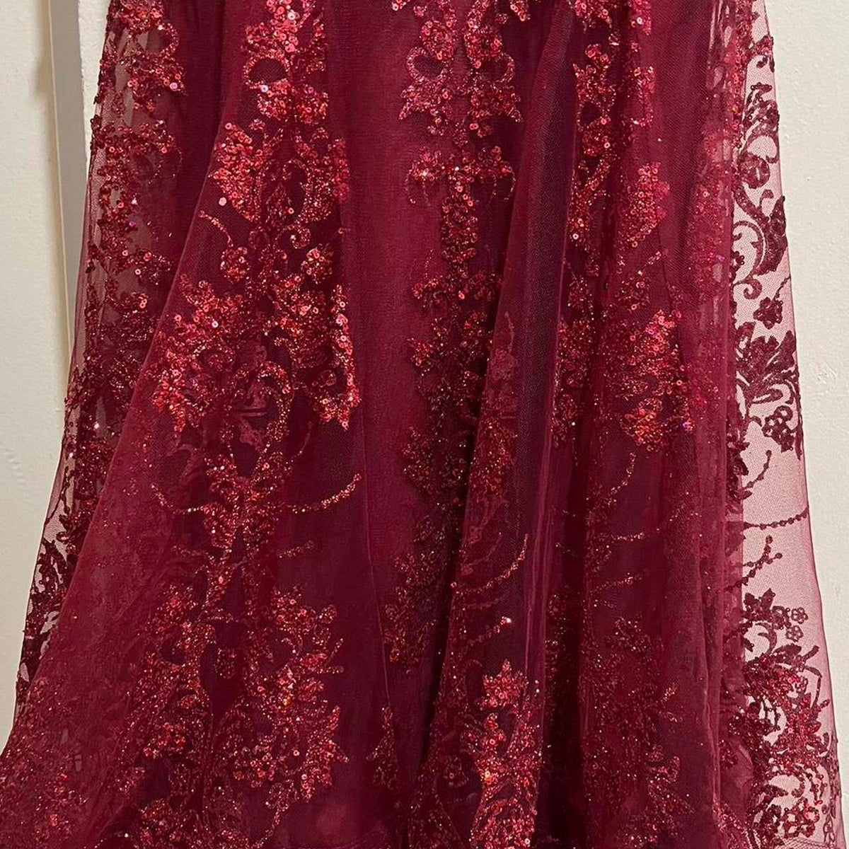 Charming Red Mermaid Lace Appliques Prom Dress,Evening Dress Winter Dance Dress Y4345