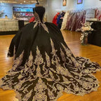 Beading Quinceanera Dresses Sequin Applique Princess Ball Gown With Cape Y1516