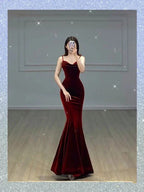 Robe longue de bal sirène marron, robe de soirée charmante Y1639
