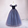 Vestido de Noite Princesa Azul Céu Estrelado Vestido de Noite em Linha A s03