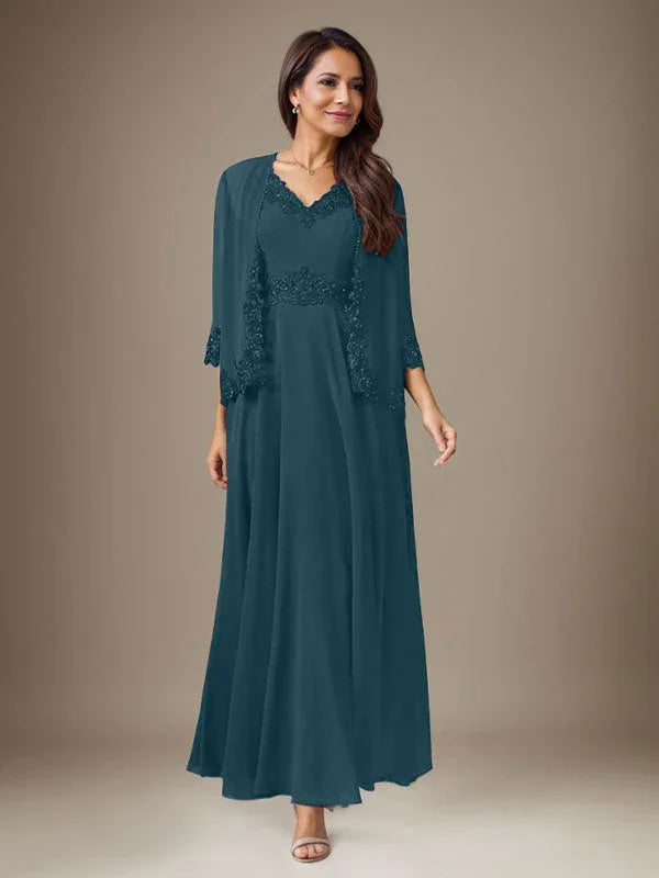 Abito a linea A in chiffon con paillettes color prugna