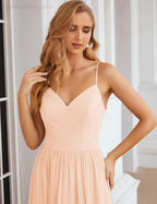 Vestidos de Damas de Honra com Alças Finas, Longos, Formais, para Festas e Baile de Finalistas 28060