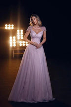 Vestidos de Baile Princesa em Linha A Coração Cor-de-Rosa