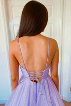 Vestido formal de tul en capas Princesa Lavanda SYP111