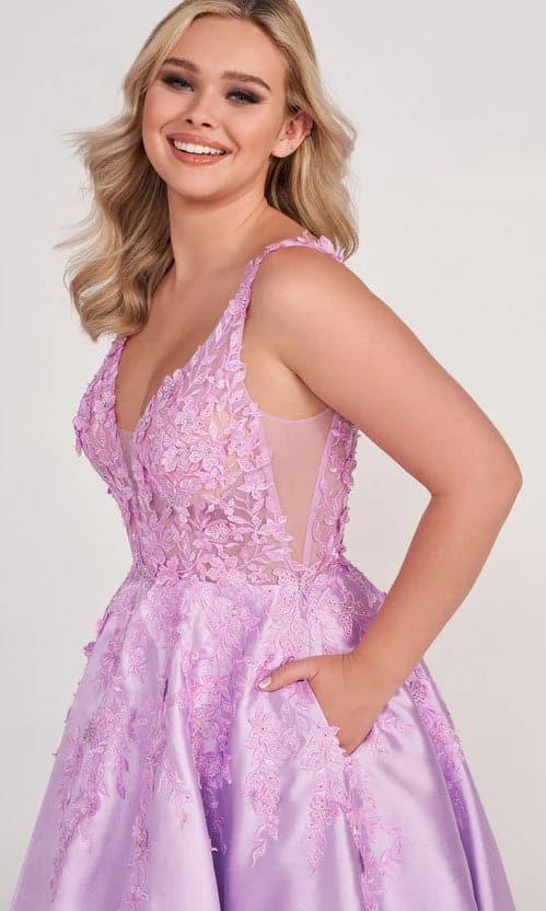 Lilac Prom Dress with 3-D Butterflies SYP58