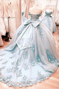 Bow Back Quinceanera Dresses Off Shoulder Ball Gown For 15th Birthday Party Y7248