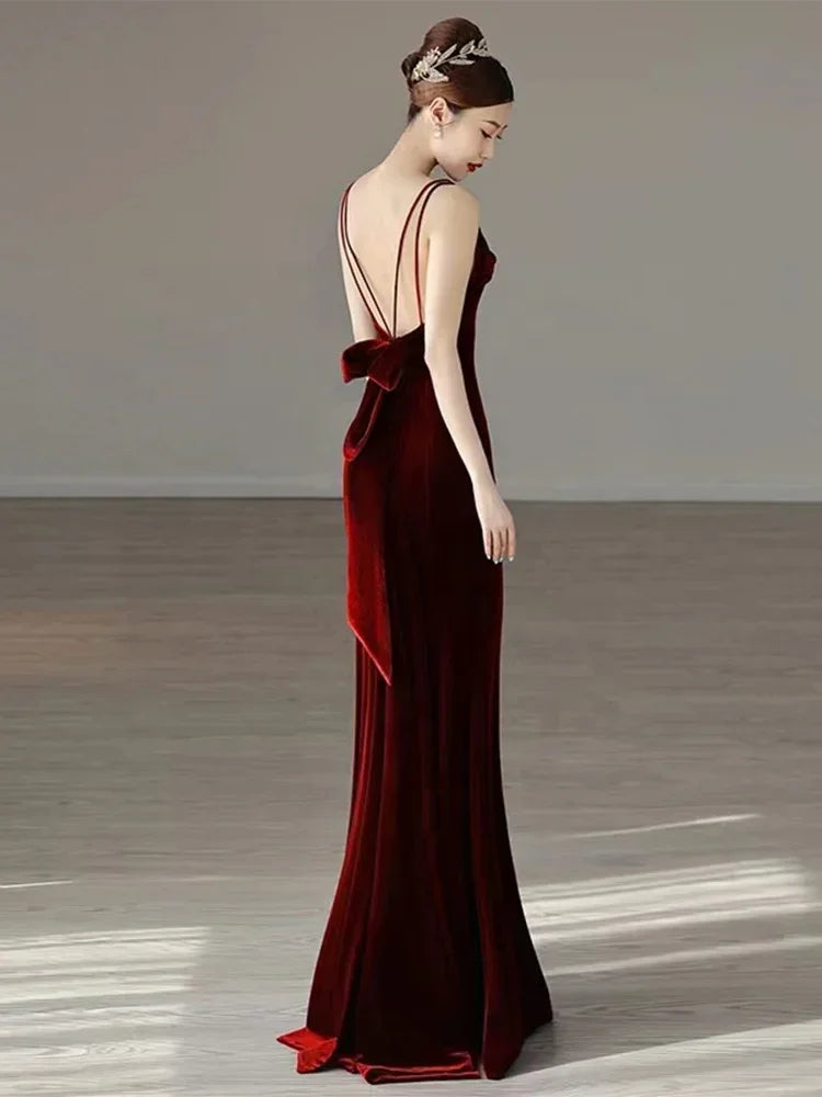 Robe longue de bal sirène marron, robe de soirée charmante Y1639