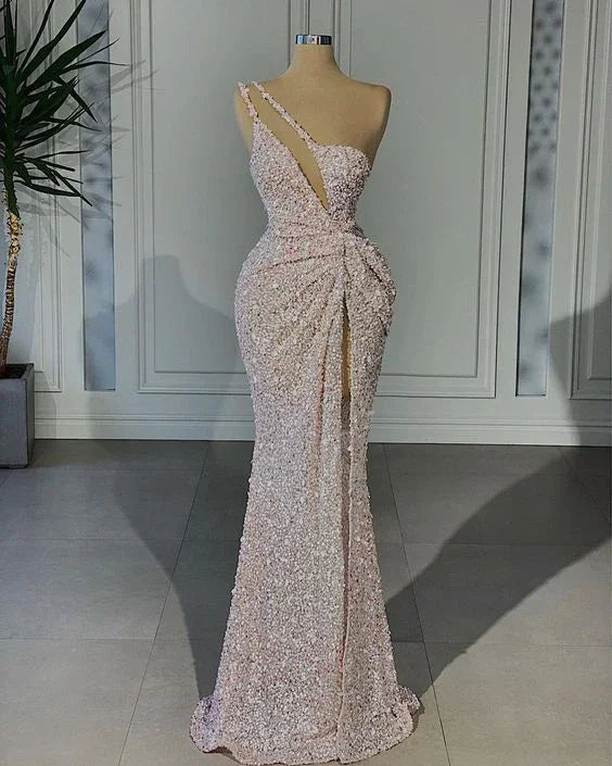 Vestido de Noite Elegante de Sereia com Fenda Alta Y6663