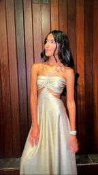 Vestido largo de noche elegante en línea A Vestido de gala Y6417