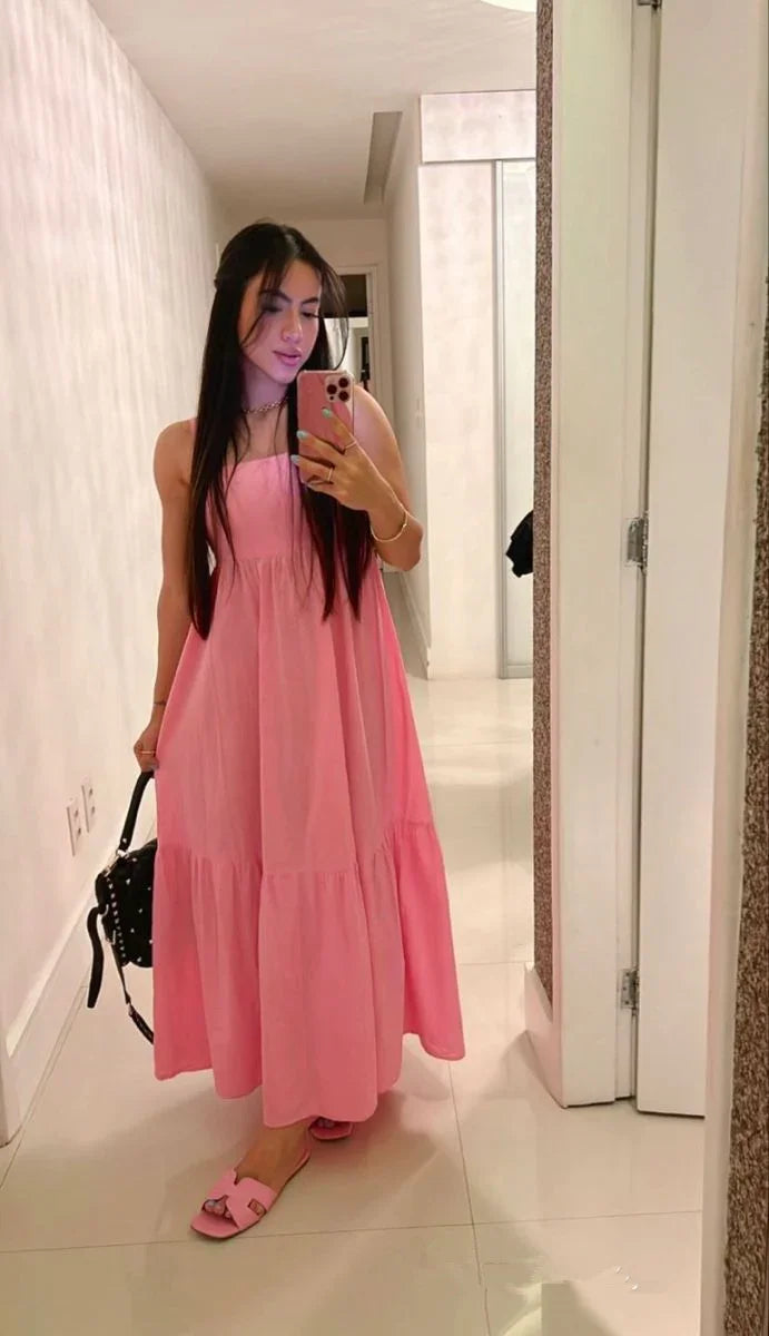 Robe de soirée rose simple pour femmes, Robe de bal rose Y2310