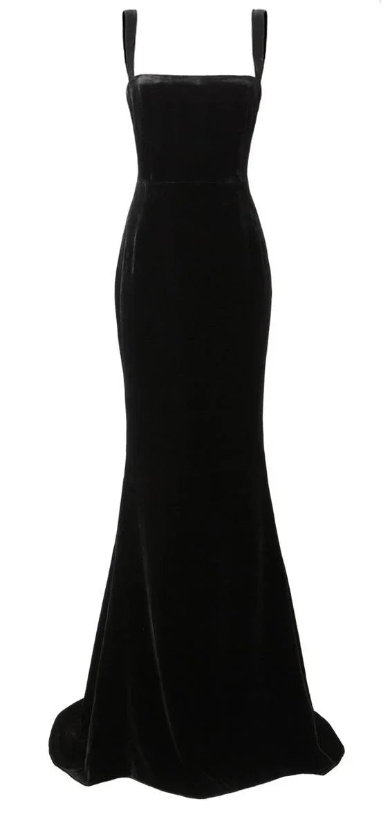 Robe de bal sirène noire élégante, robe de soirée noire Y2923