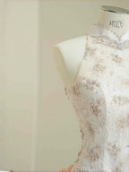 Vestido de noche elegante rosa claro de satén con encaje, lentejuelas y cuentas, abertura, corte sirena, vestido de gala Y8672