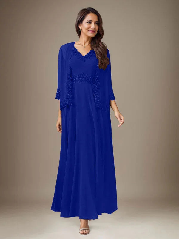 Abito a linea A in chiffon con paillettes color prugna