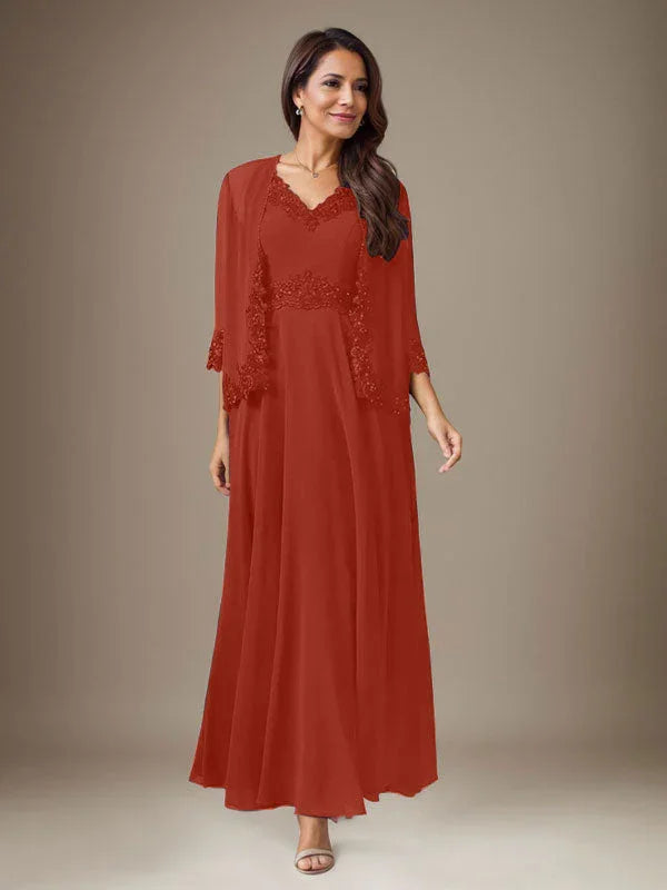 Abito a linea A in chiffon con paillettes color prugna