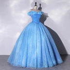 Bomaris Off-Shoulder Ball Gown Quinceanera Dresses Vestidos De 15 Anos Fashion Glitter Cinderella Birthday Party Customi