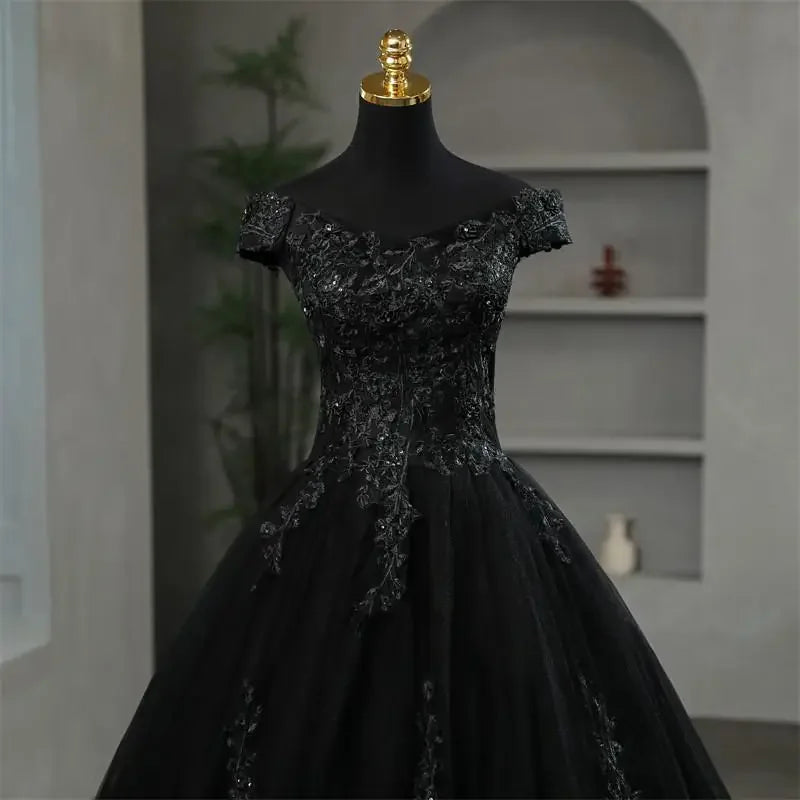Fora do ombro roxo quinceanera vestidos doce flor vestido de festa luxo apliques vestido de baile foto real vestido de baile boho