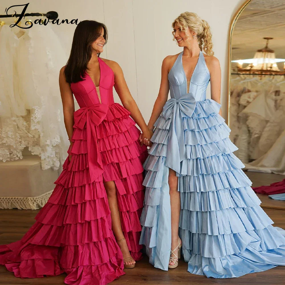 Vestido de Noite Moderno com Pregas e Folhos, Corte A, Laço, Saudita, Árabe, Muçulmano, para Ocasião Formal, Vestidos de Festa Personalizados