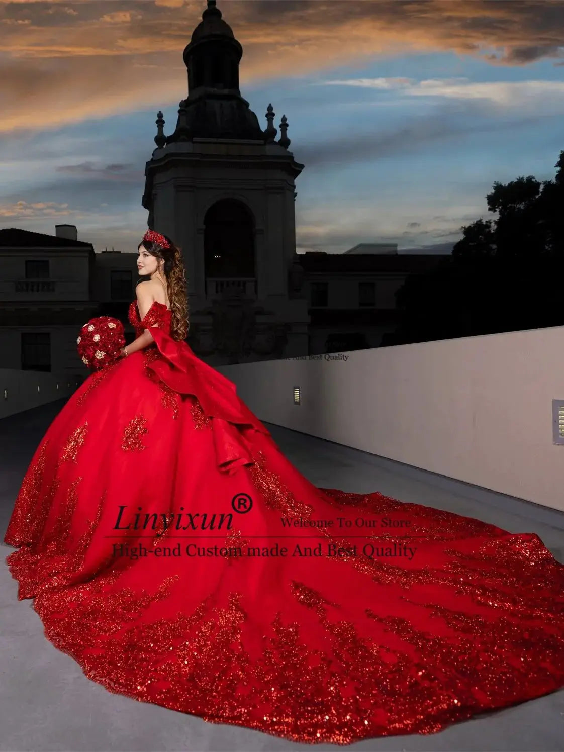 Ball Gown Quinceanera Dress Lace Applique Sequins Mexican Sweet 16 Dress Off Shoulder With Bow Vestidos De 15 Años Custo