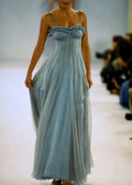 Vestido de noite vintage com alças finas de tule, corte em A, vestido de baile Y8191