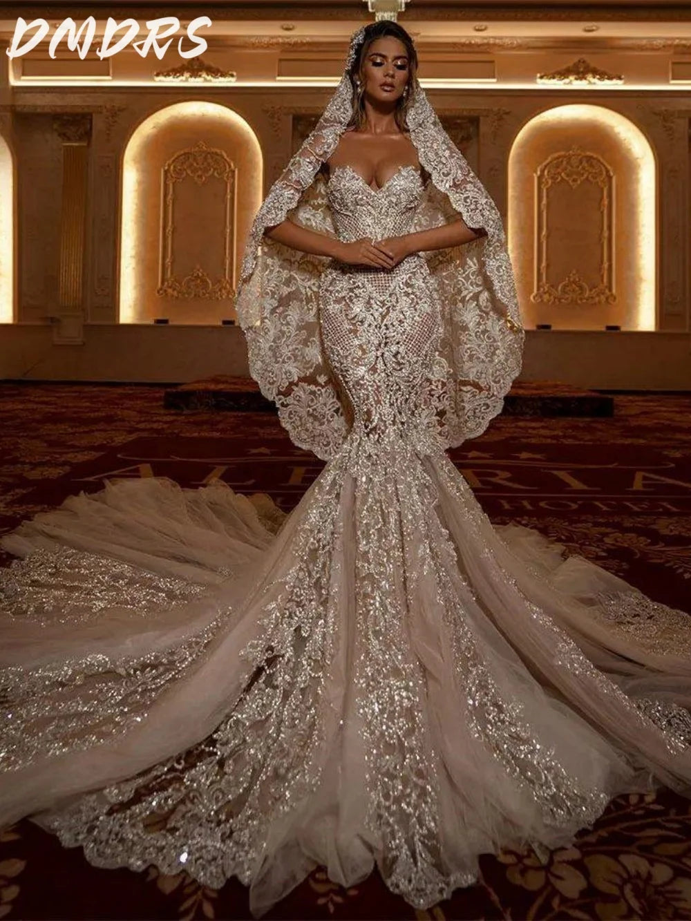 Sexy querida vestido de casamento 2025 elegante sereia vestido de noiva encantador rendas sem mangas até o chão vestido personalizado