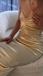 Vestido de Noite Simples de Cor Pura com Decote Coração Y7271