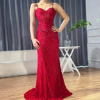 Elegantes rotes Ballkleid mit Schlitz LA72998