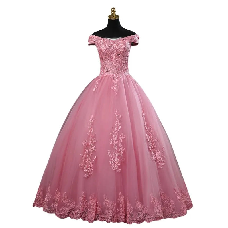 Fora do ombro roxo quinceanera vestidos doce flor vestido de festa luxo apliques vestido de baile foto real vestido de baile boho
