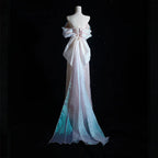 Luxuriöse elegante Perlenbesetzte Abendkleider 2025 Neue Schulter Pailletten Fischschwanzkleid Abschlussballkleid Hochzeitskleid Verlobungskleid