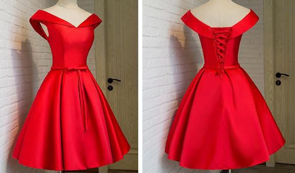 Einfaches A-Linien-Abendkleid aus schulterfreiem Satin mit ärmellosem Abschlussballkleid