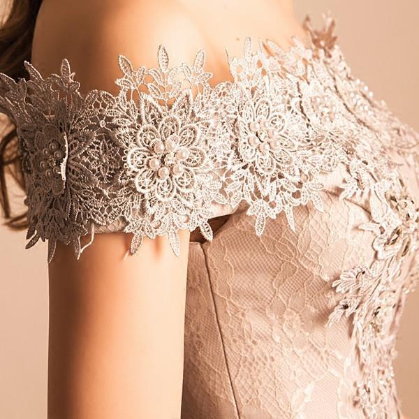 Robe courte de bal en tulle à épaules dénudées, robes de retour à la maison à encolure dégagée avec appliques