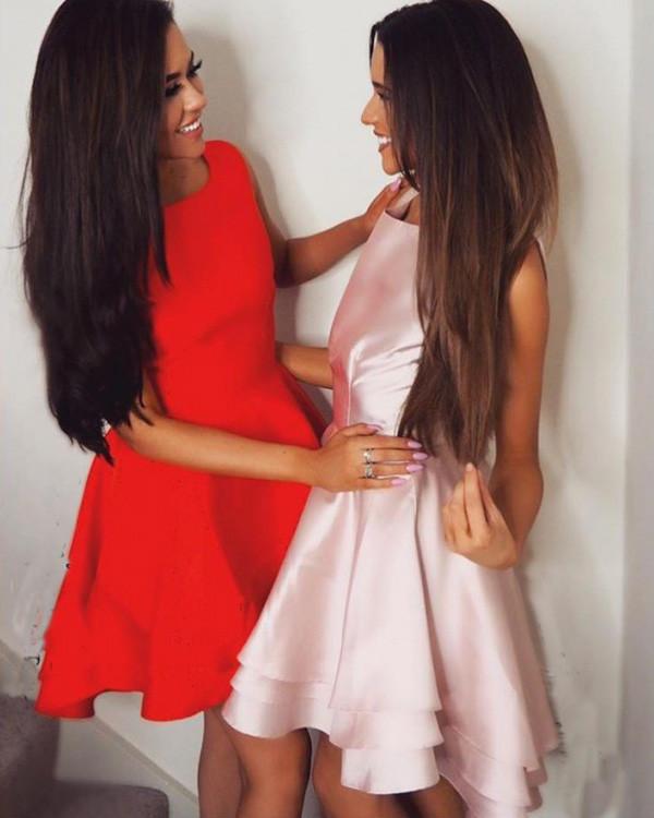Black High Low Short Prom Dress, Sleeveless Homecoming Dress, Party Dress