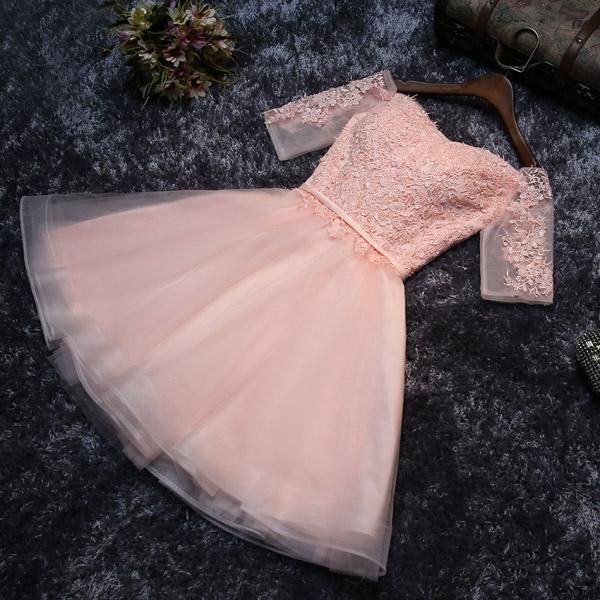 Cute Tulle A line Lace Homecoming Dresses Short Prom Dress on Line