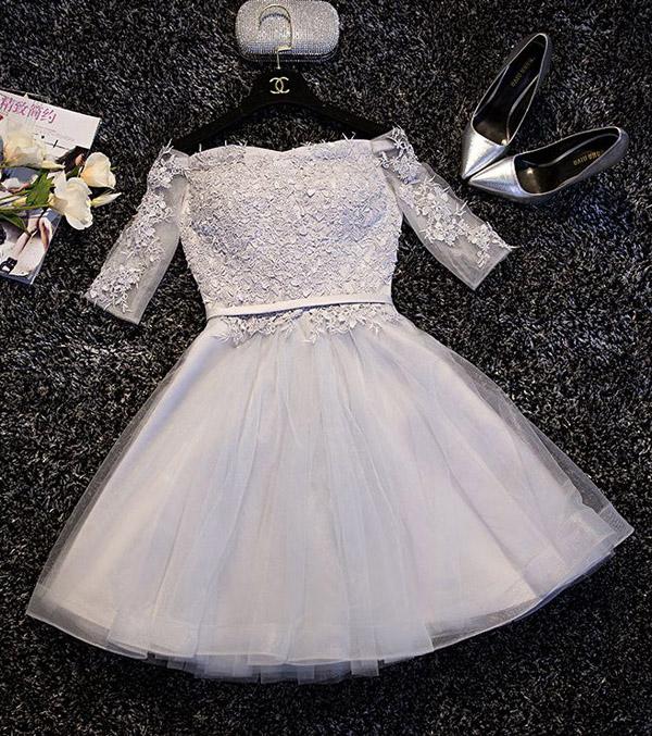 Cute Tulle A line Lace Homecoming Dresses Short Prom Dress on Line