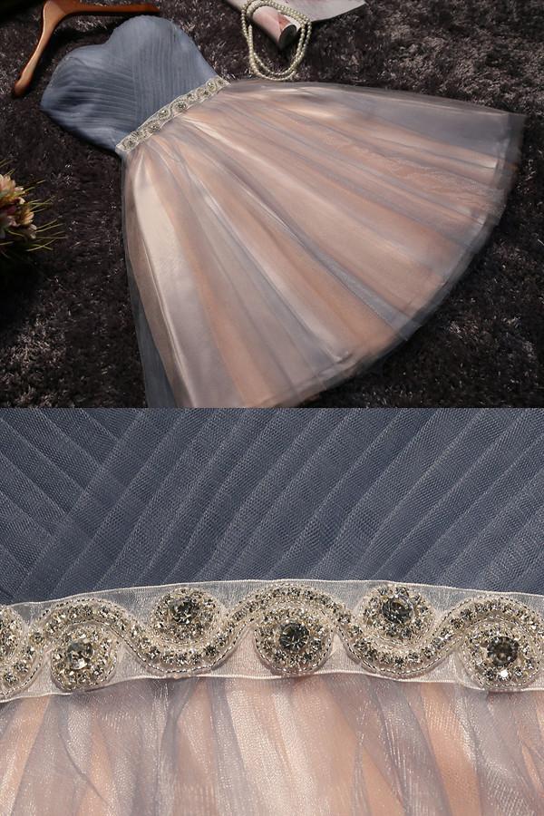 Einfache Tüll-A-Linie Homecoming-Kleider, Kurze Abschlussballkleider für Mädchen