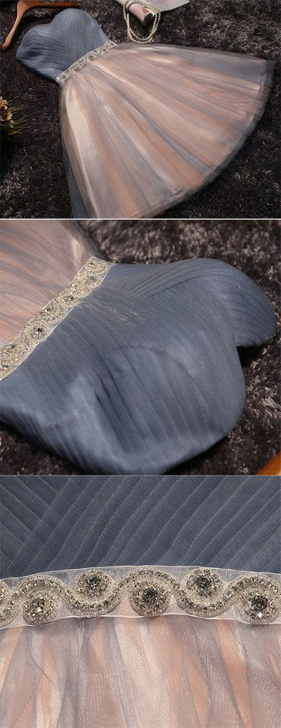 Einfache Tüll-A-Linie Homecoming-Kleider, Kurze Abschlussballkleider für Mädchen