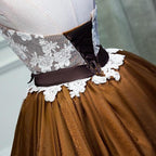 Robe courte de bal en tulle à lacets avec nœud au dos, robe d'accueil abordable