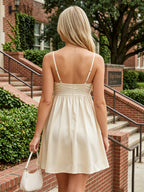 Satin A-Line/Princess Spaghetti Straps Short Homecoming Dresses with Ruched Waist (SHI22370238)